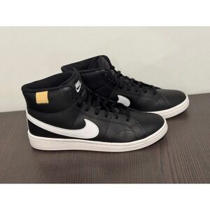 Nike Court Royale 2 Mid Mens Black White‎ Sneakers Mid Top Leather Casual Shoes